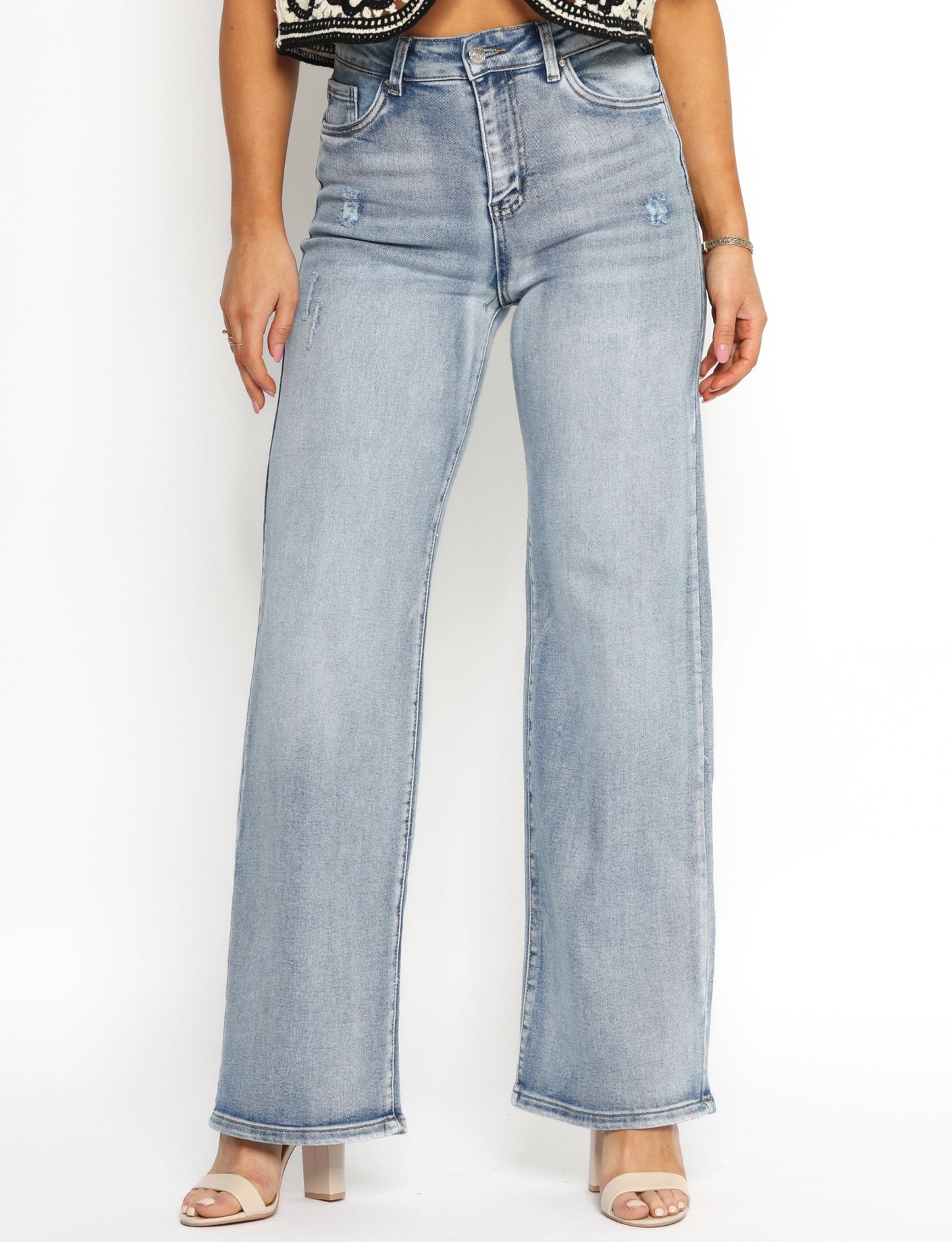 Goodies | Wide leg jeans Teddy Blauw