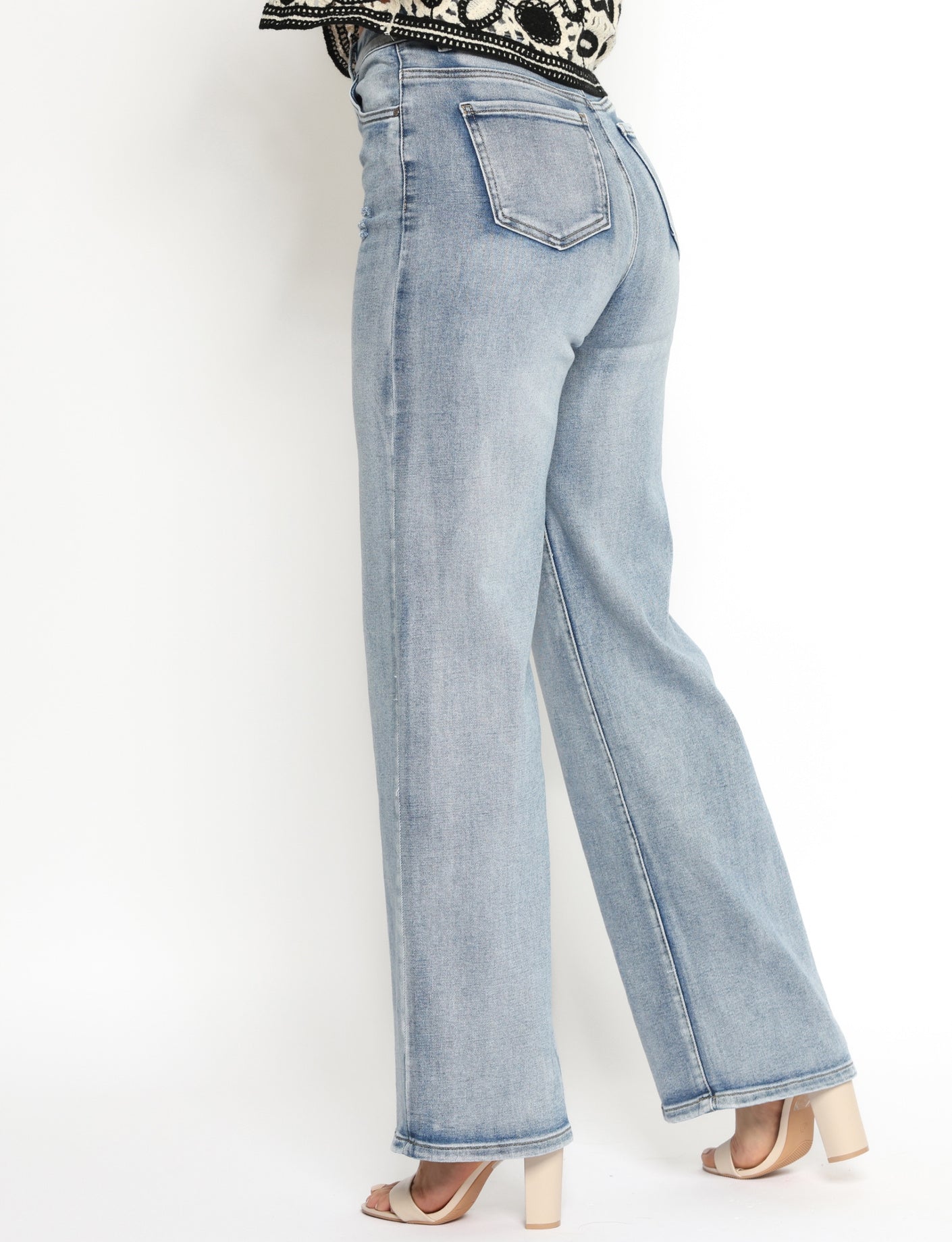 Goodies | Wide leg jeans Teddy Blauw