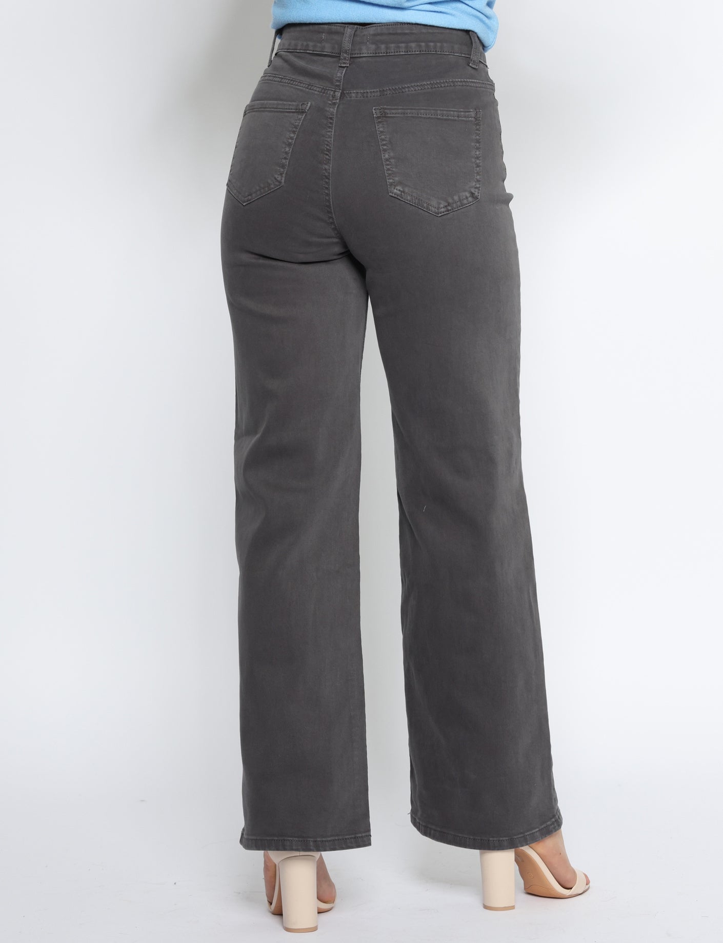Goodies | Wide leg jeans Es-5 Donkergrijs