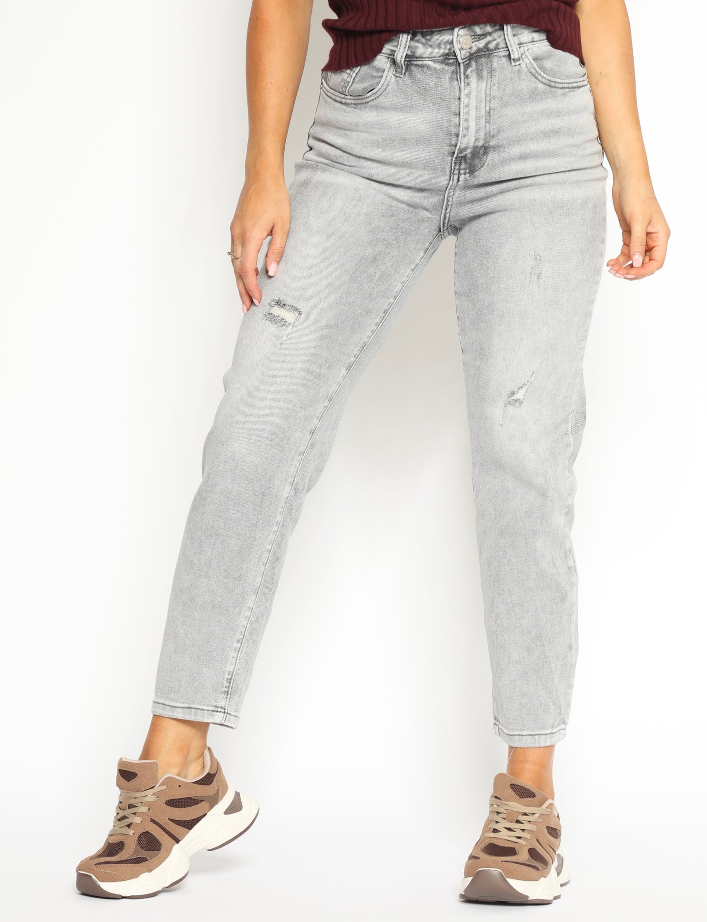 Denim style | Mom jeans Mara Grijs