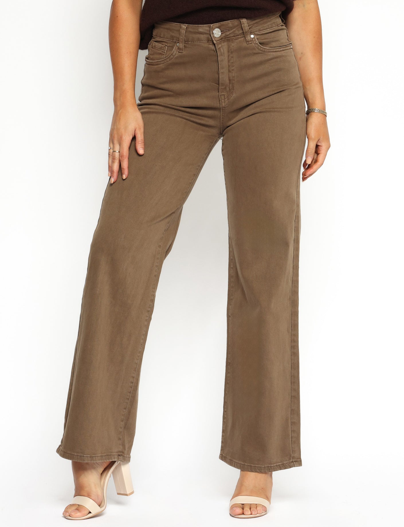 Goodies | Wide leg jeans Es-7 Bruin