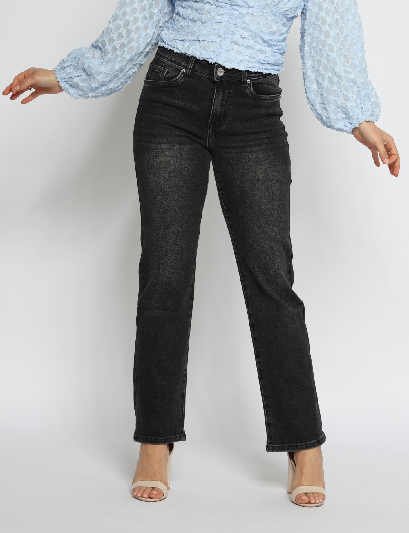 Norfy | Straight jeans 8636-1 Donkergrijs