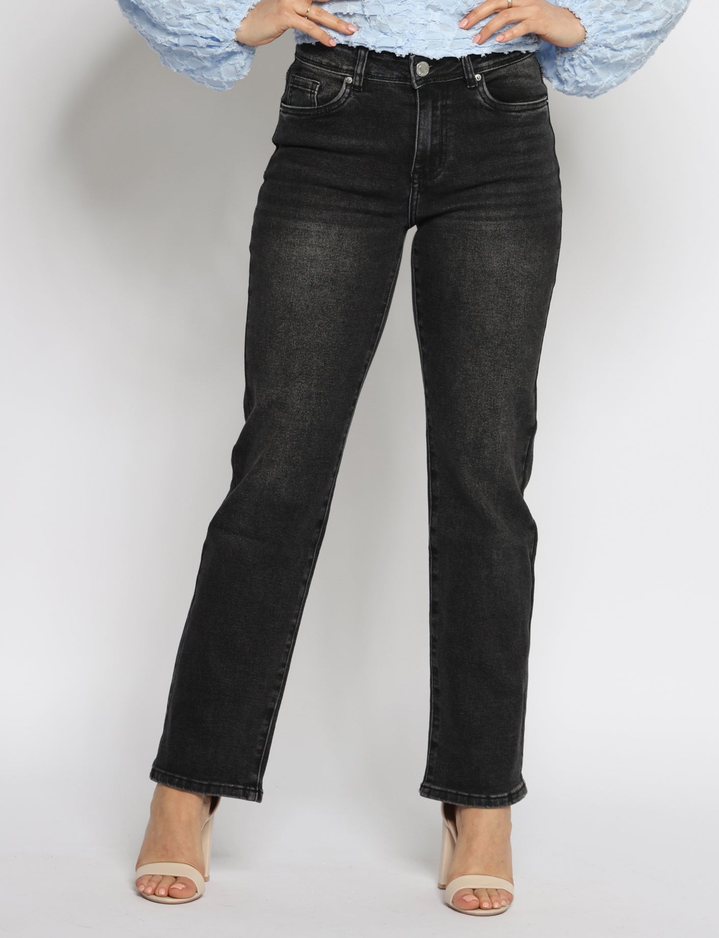 Norfy | Straight jeans 8636-1 Donkergrijs