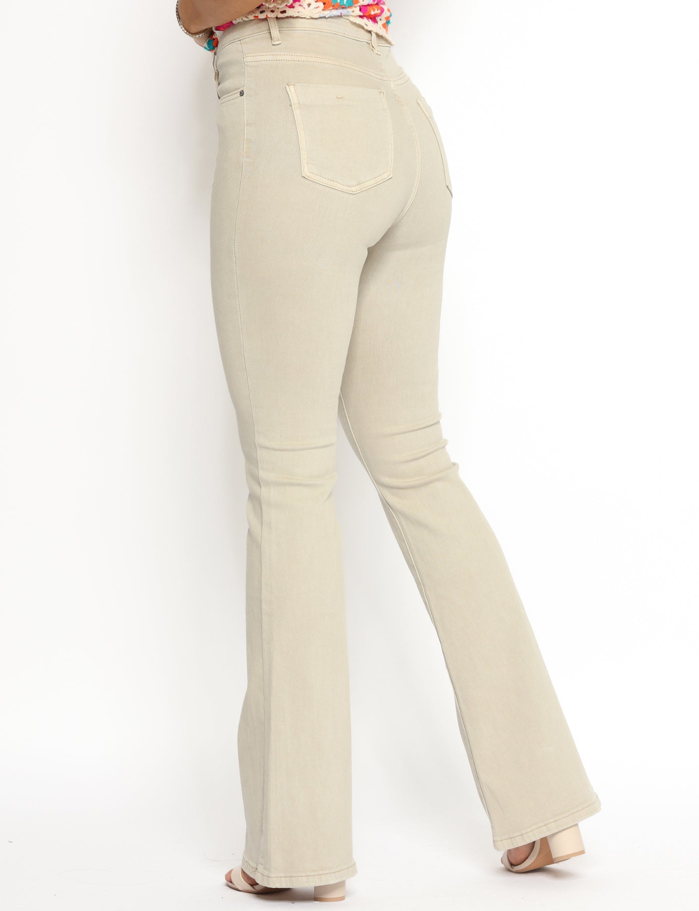 Hello Miss | Flared jeans Mitty-7 Beige