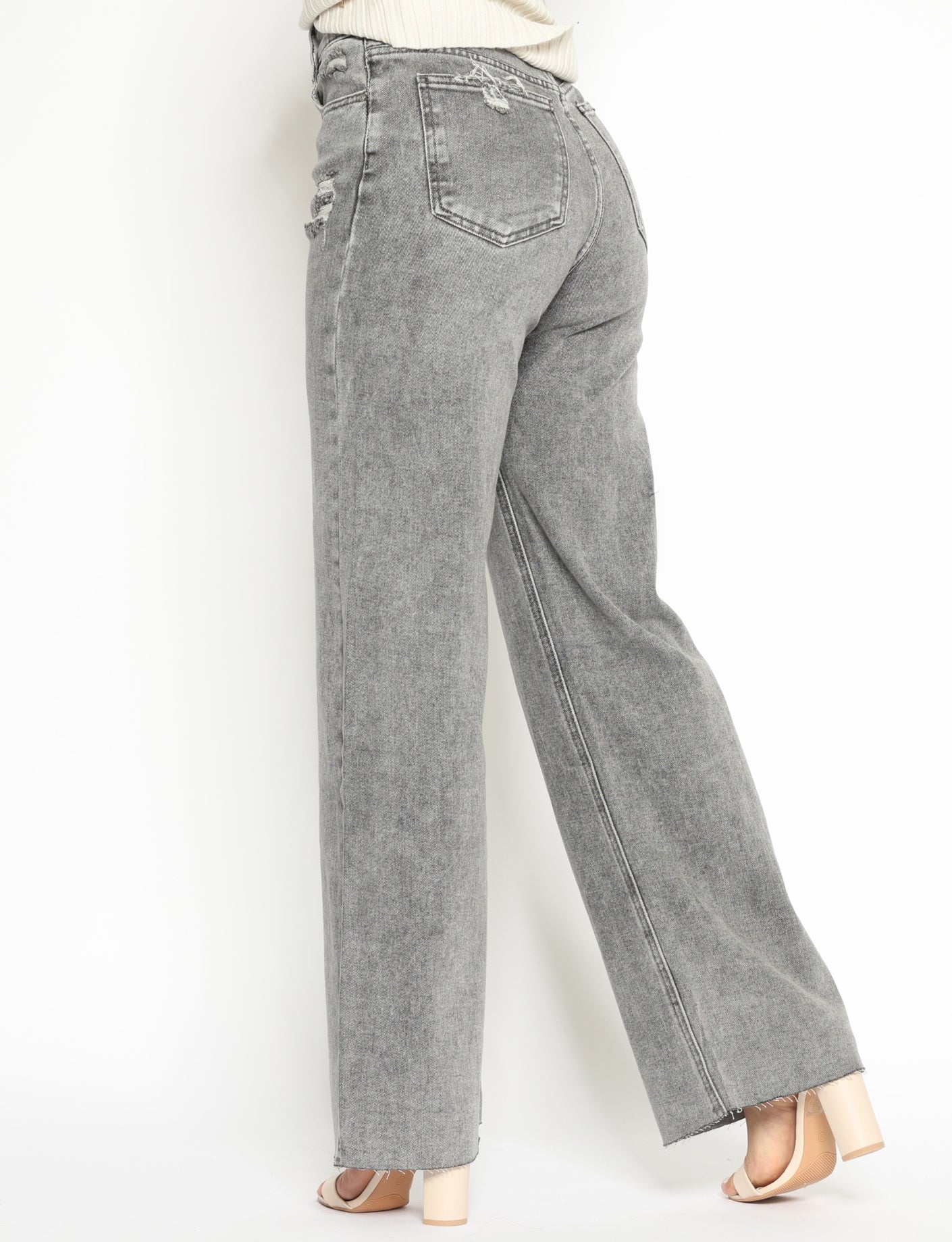 Folyrose | Wide leg jeans Lotte Grijs