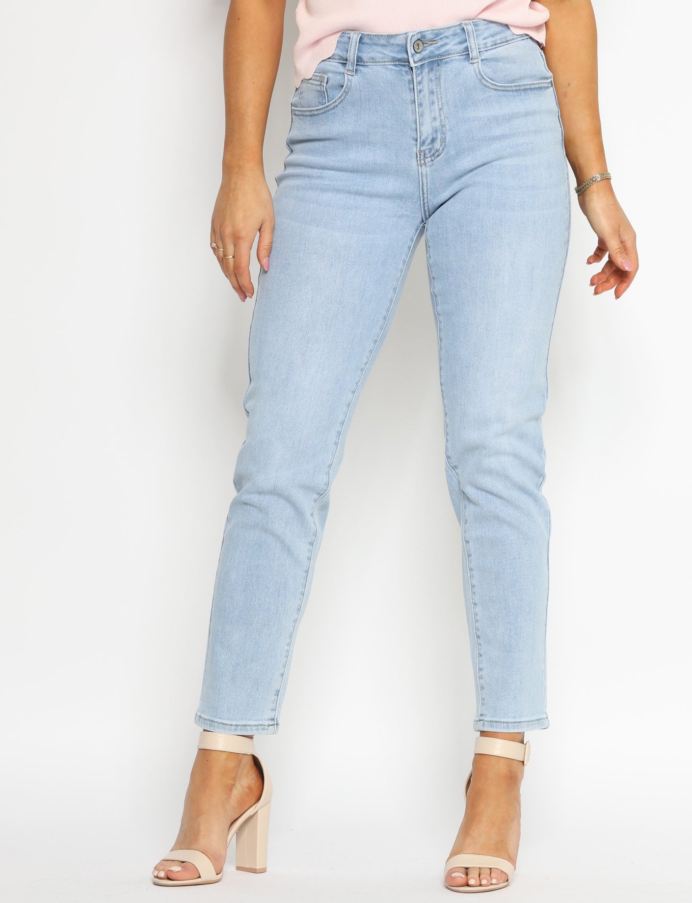 Hello Miss | Mom jeans Vajen-2 Lichtblauw