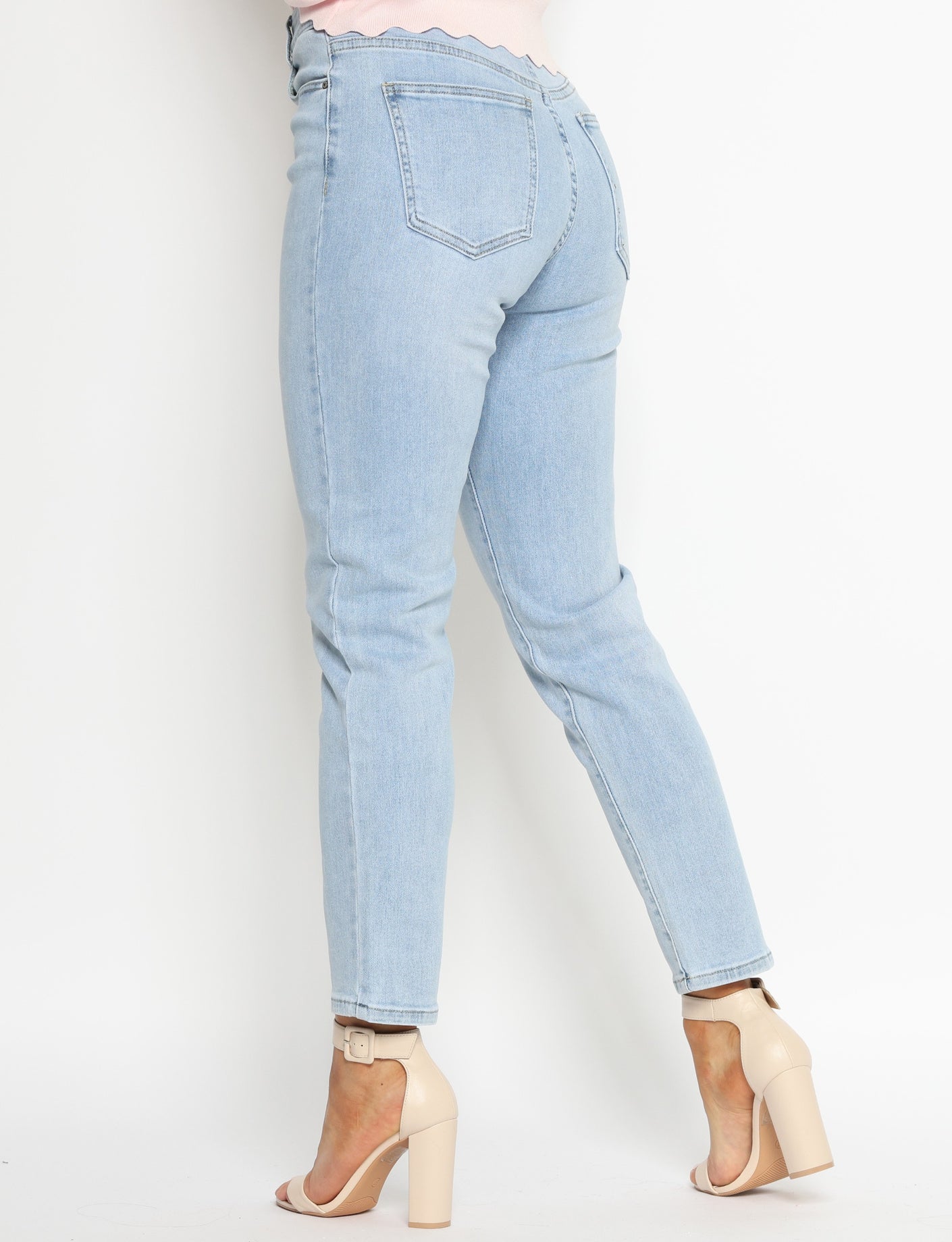 Hello Miss | Mom jeans Vajen-2 Lichtblauw