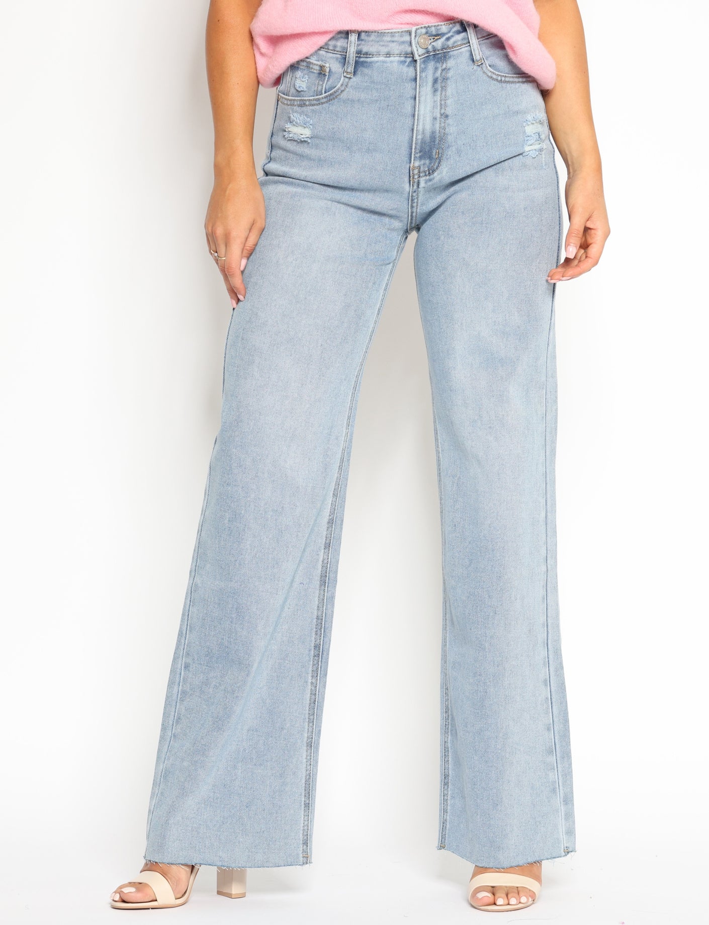 Folyrose | Wide leg jeans Tess Blauw