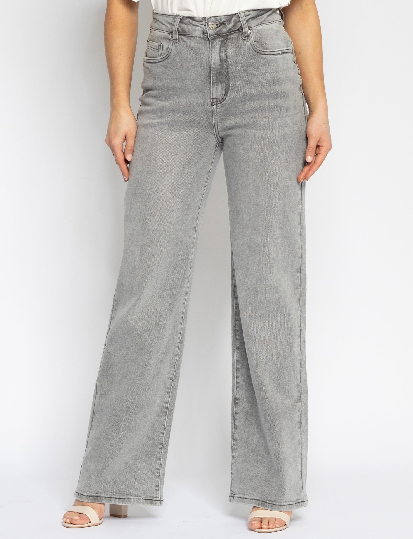 Hello Miss | Wide leg jeans Noor-3 Grijs