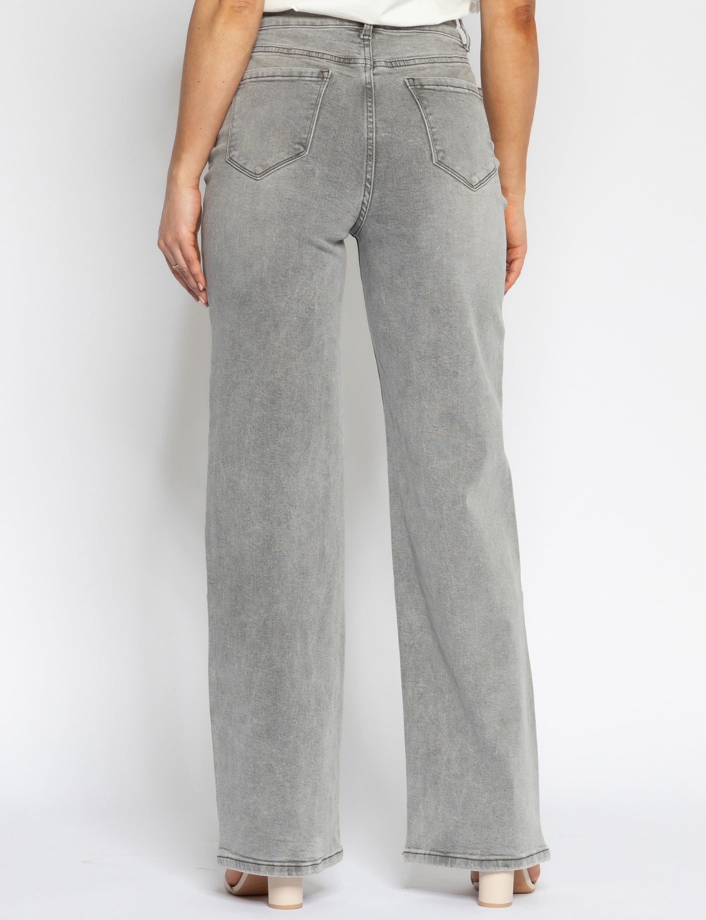 Hello Miss | Wide leg jeans Noor-3 Grijs