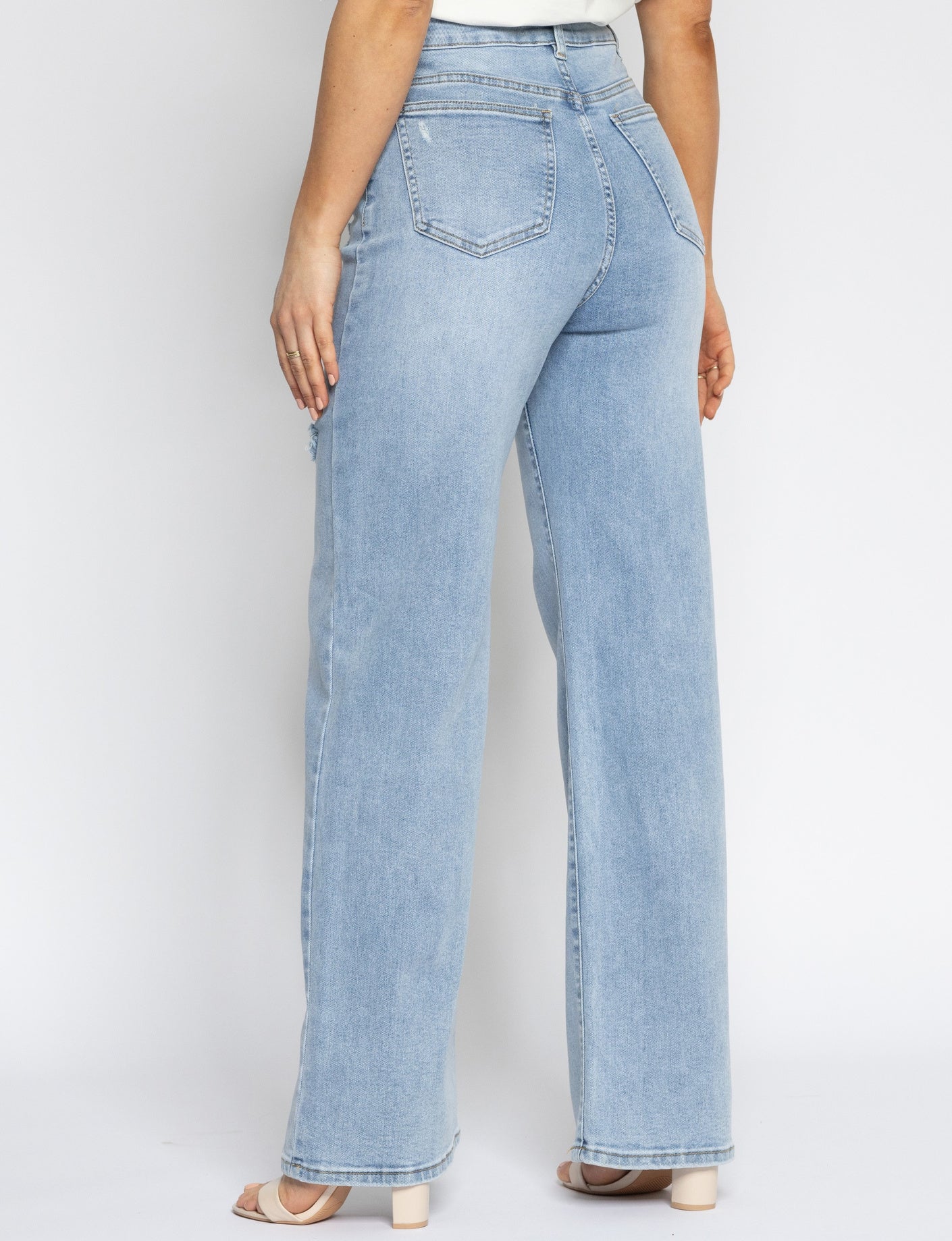 Hello Miss | Wide leg jeans Milou-6 Lichtblauw