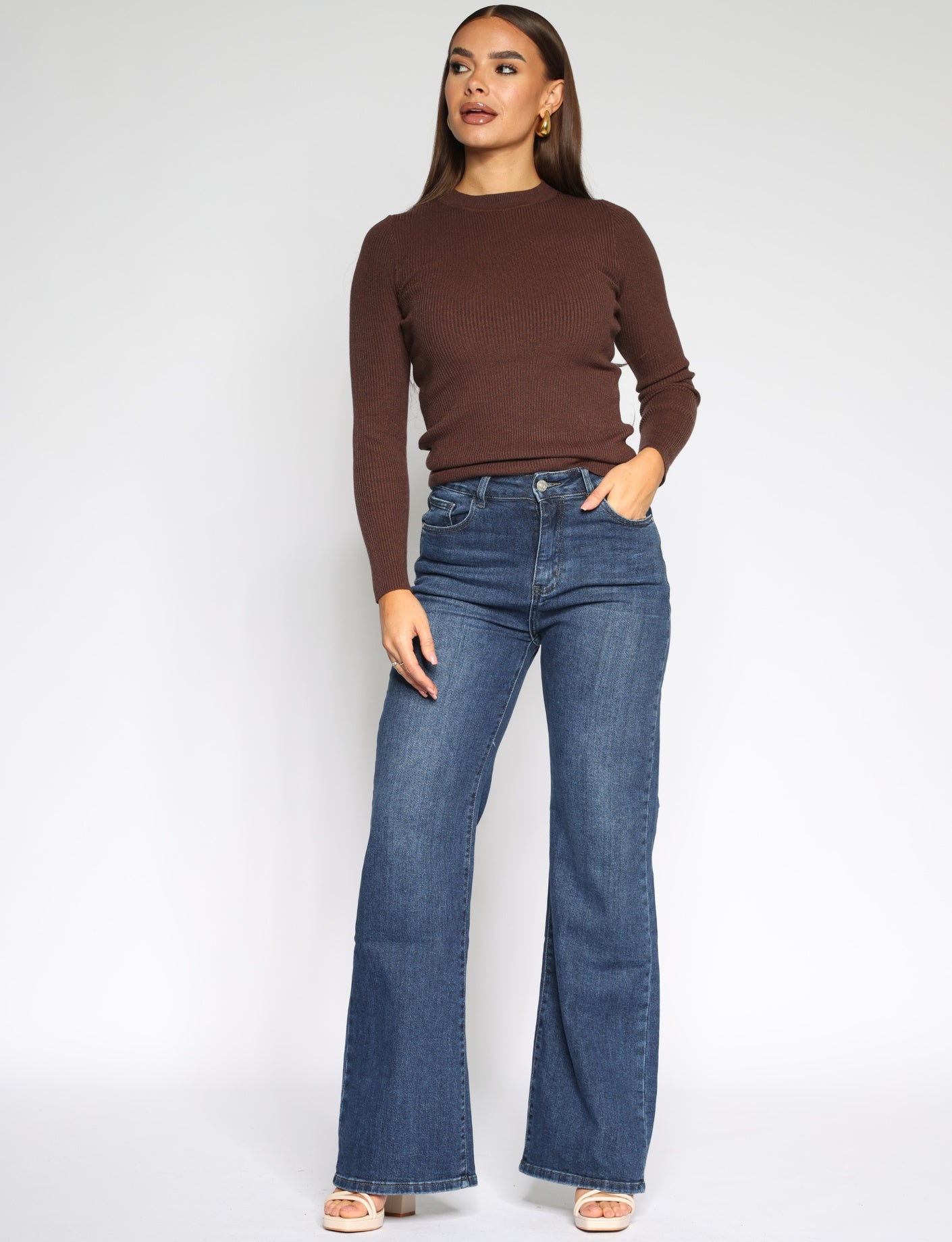 Hello Miss | Wide leg jeans H806-3 Blauw