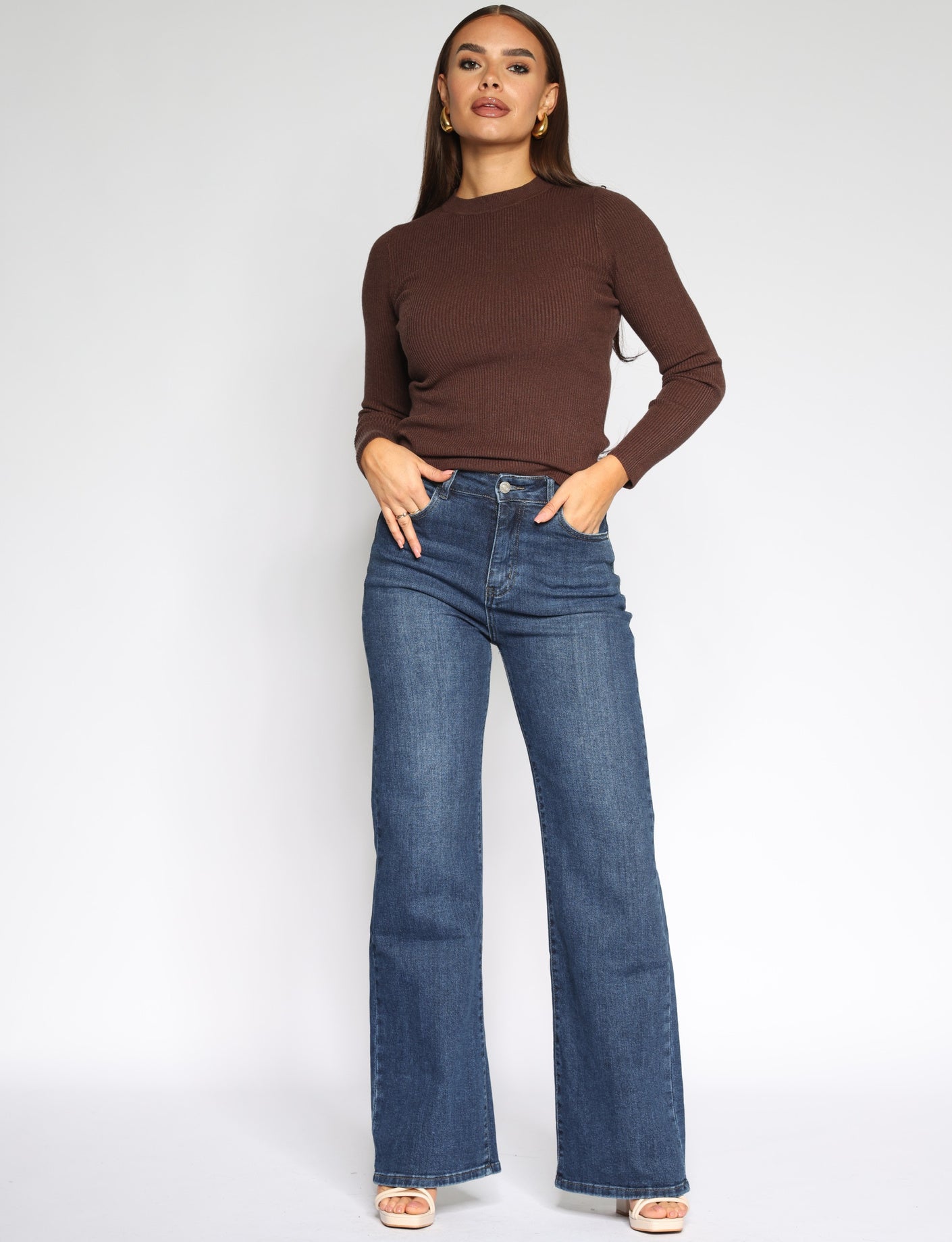 Hello Miss | Wide leg jeans H806-3 Blauw