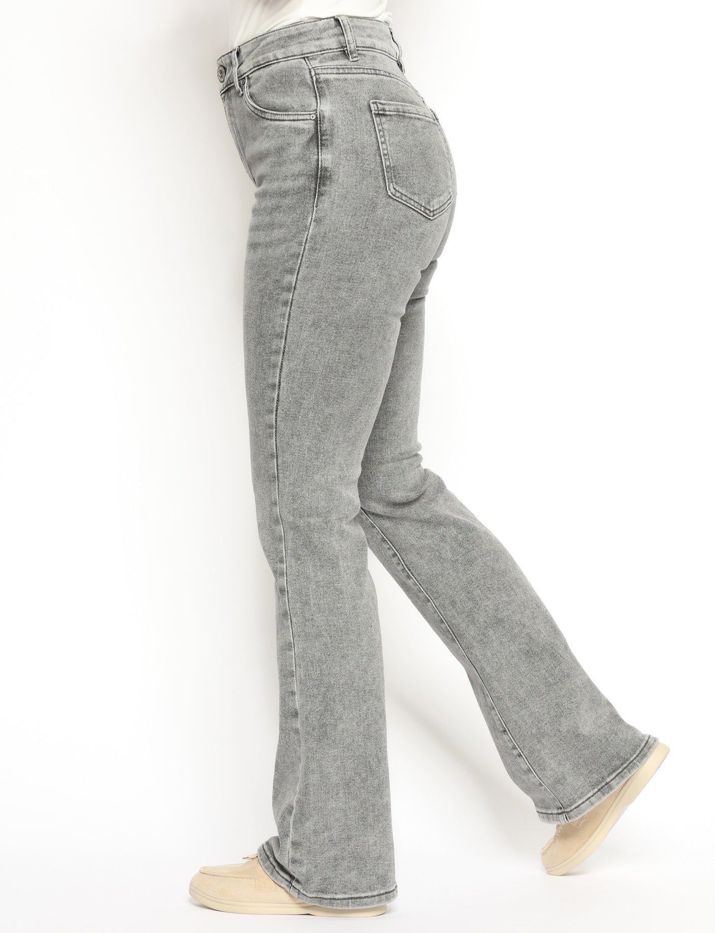 Norfy | Flared jeans Puck Grijs
