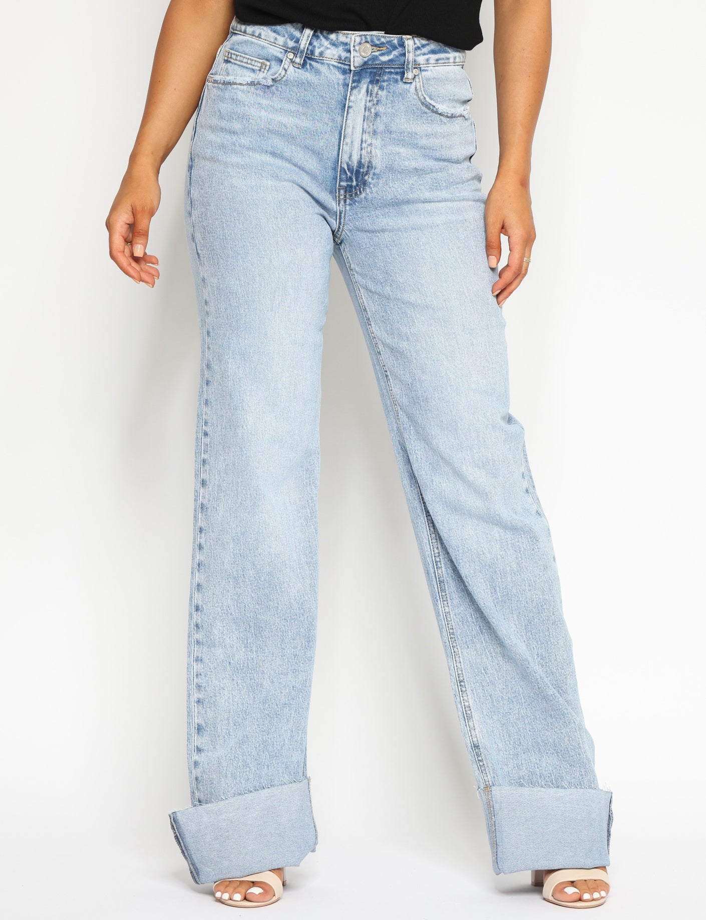Queen Hearts | Wide leg jeans Jade-1 - extra tall Blauw