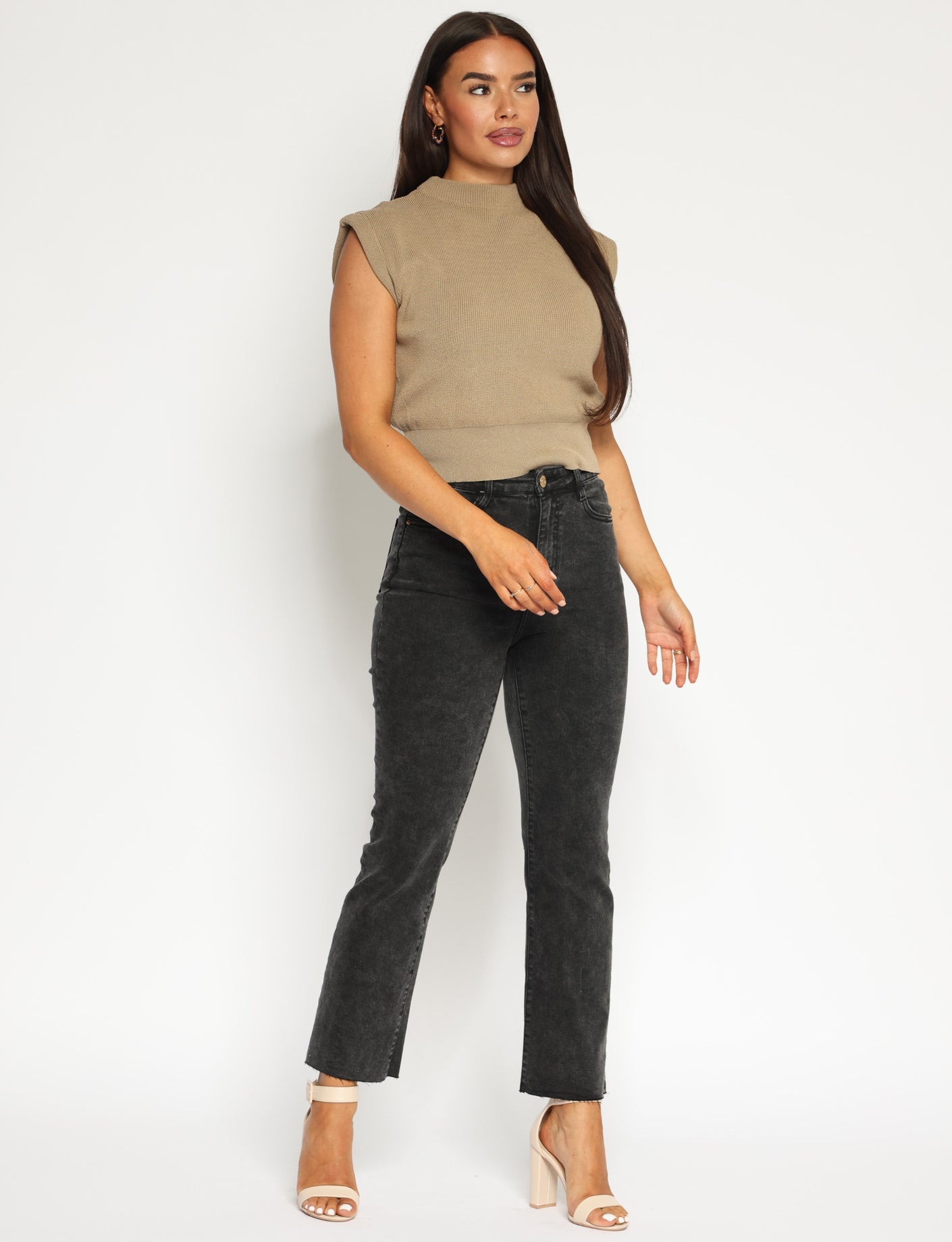 Folyrose | Flared jeans Noor Donkergrijs