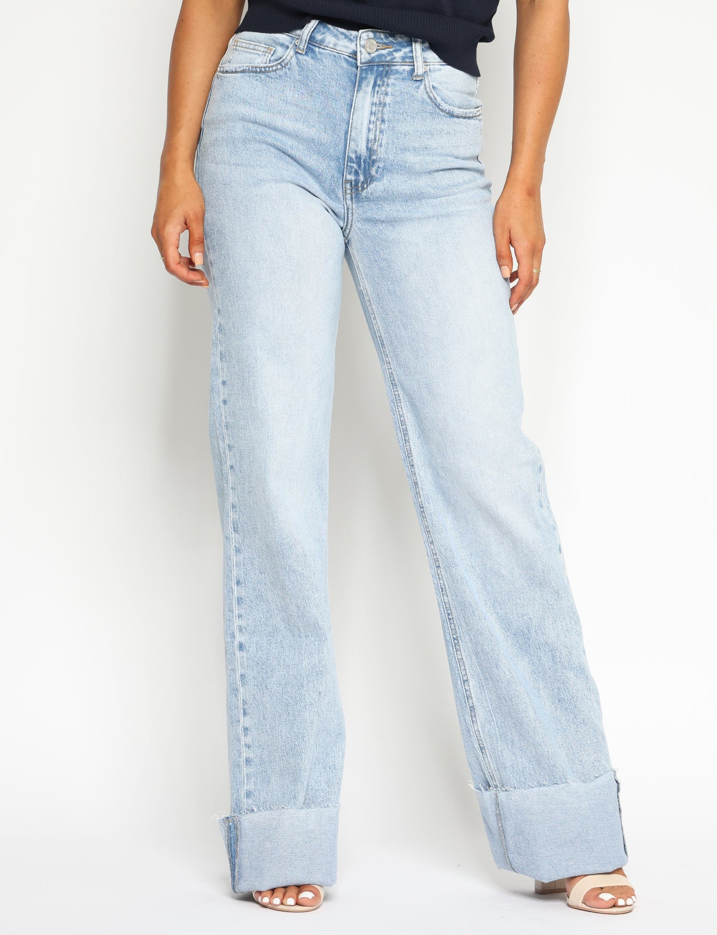 Queen Hearts | Wide leg jeans Jade - extra tall Lichtblauw