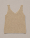 Glitter top met V-hals Zoe Beige