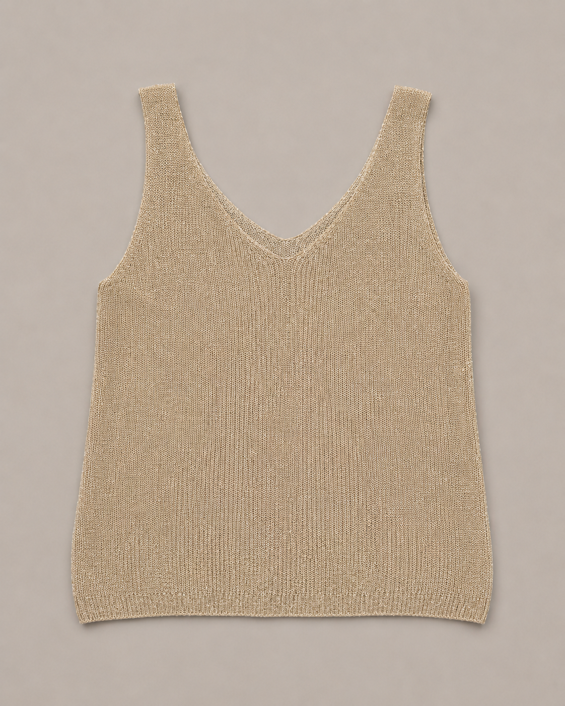 Glitter top met V-hals Zoe Beige