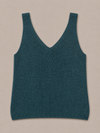Glitter top met V-hals Zoe Petrol