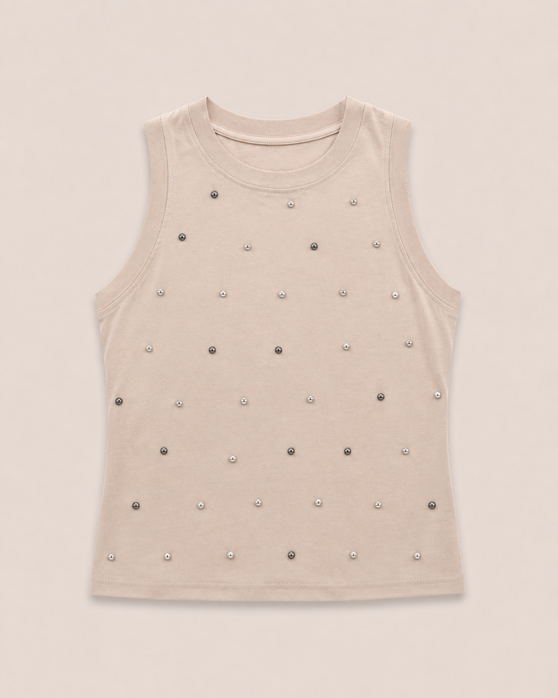 Top met studs Rendey Beige