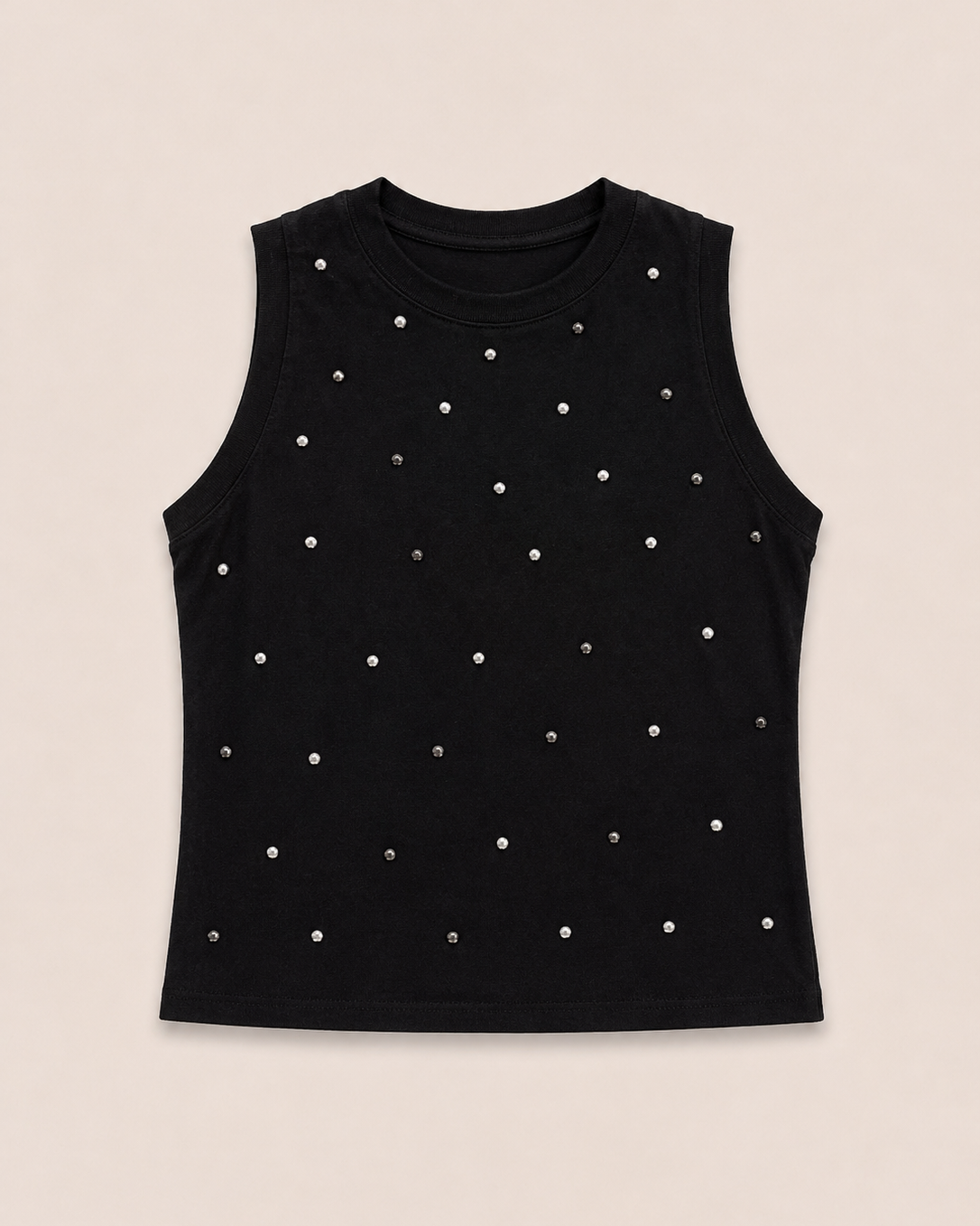Top met studs Rendey Zwart