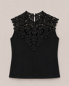 Mouwloze top met bloemen Lovely Zwart