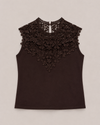 Mouwloze top met bloemen Lovely Donkerbruin