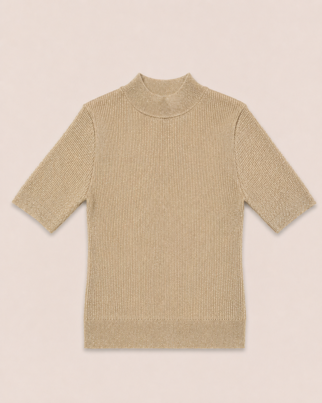 Turtleneck korte mouwen Fenn Beige