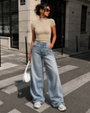 Turtleneck korte mouwen Fenn Beige