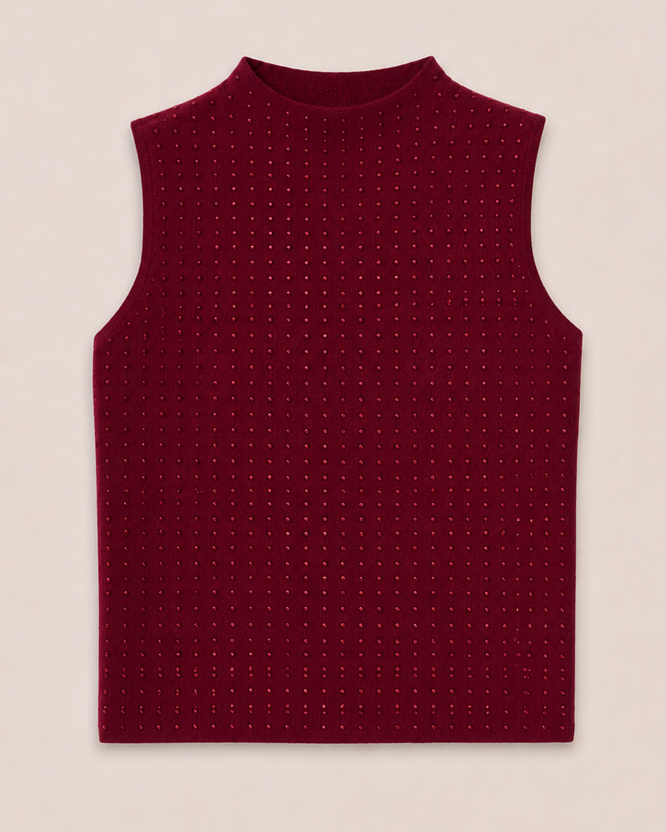 Mouwloze top met glitters Ivy Bordeaux