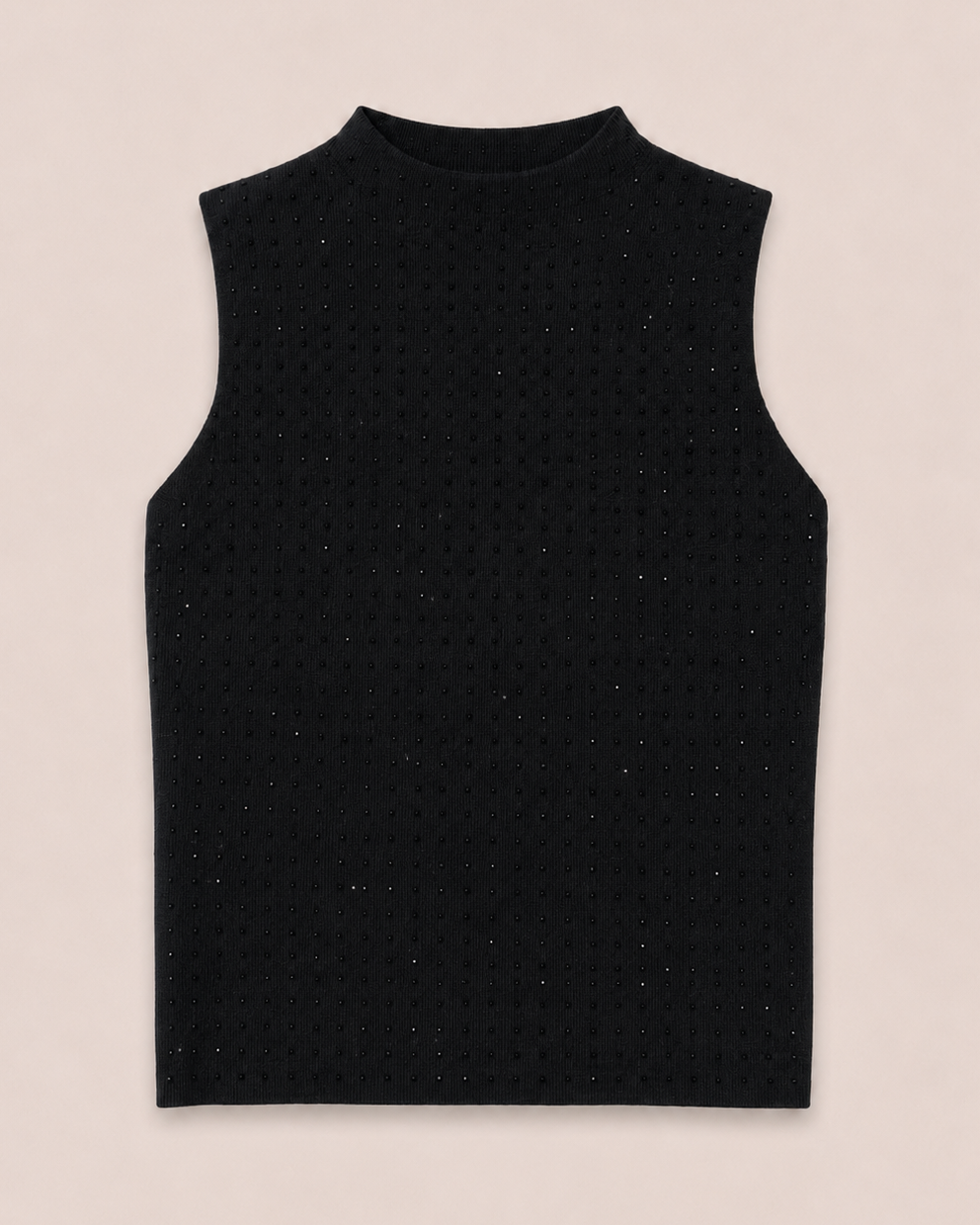 Mouwloze top met glitters Ivy Zwart