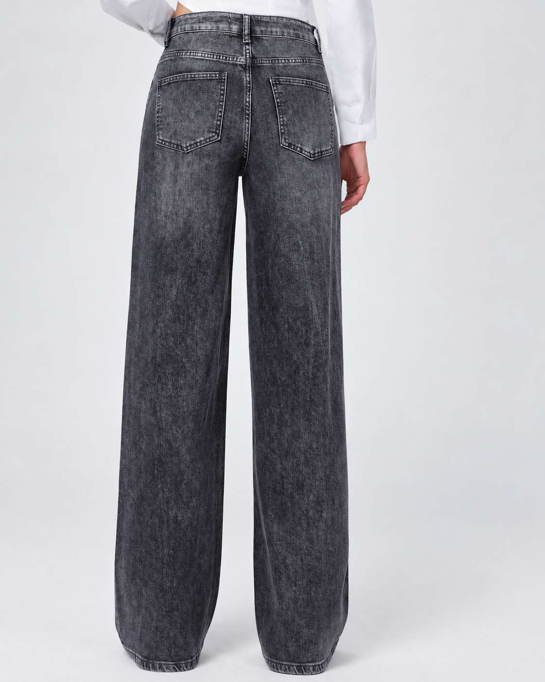 Hello Miss | Wide leg jeans Amber-5 Donkergrijs