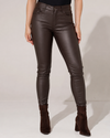 Ana & Lucy | Leatherlook skinny broek Theophile Donkerbruin