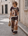 Co-ord set met print Eve Donkerbruin