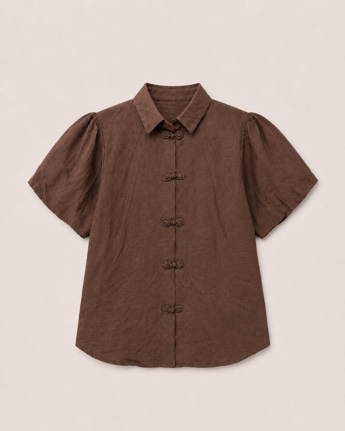 Blouse met knoopsluiting Jolie Bruin