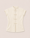 Top met knoopsluiting Ine Beige