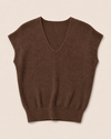V-hals top met subtiele glitter Reny Donkerbruin