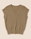 V-hals top met subtiele glitter Reny Taupe