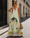 Lange jurk met print Eve Mint