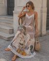 Lange jurk met print Eve Taupe
