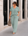 Basic top met V-hals Edith Mint