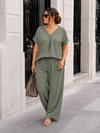 Basic top met V-hals Edith Donkergroen