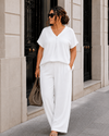 Basic top met V-hals Edith Wit