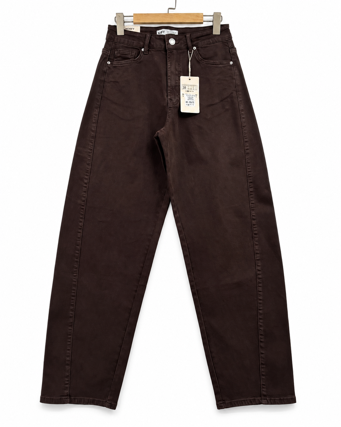 Norfy | Baggy ballon jeans Lola Donkerbruin