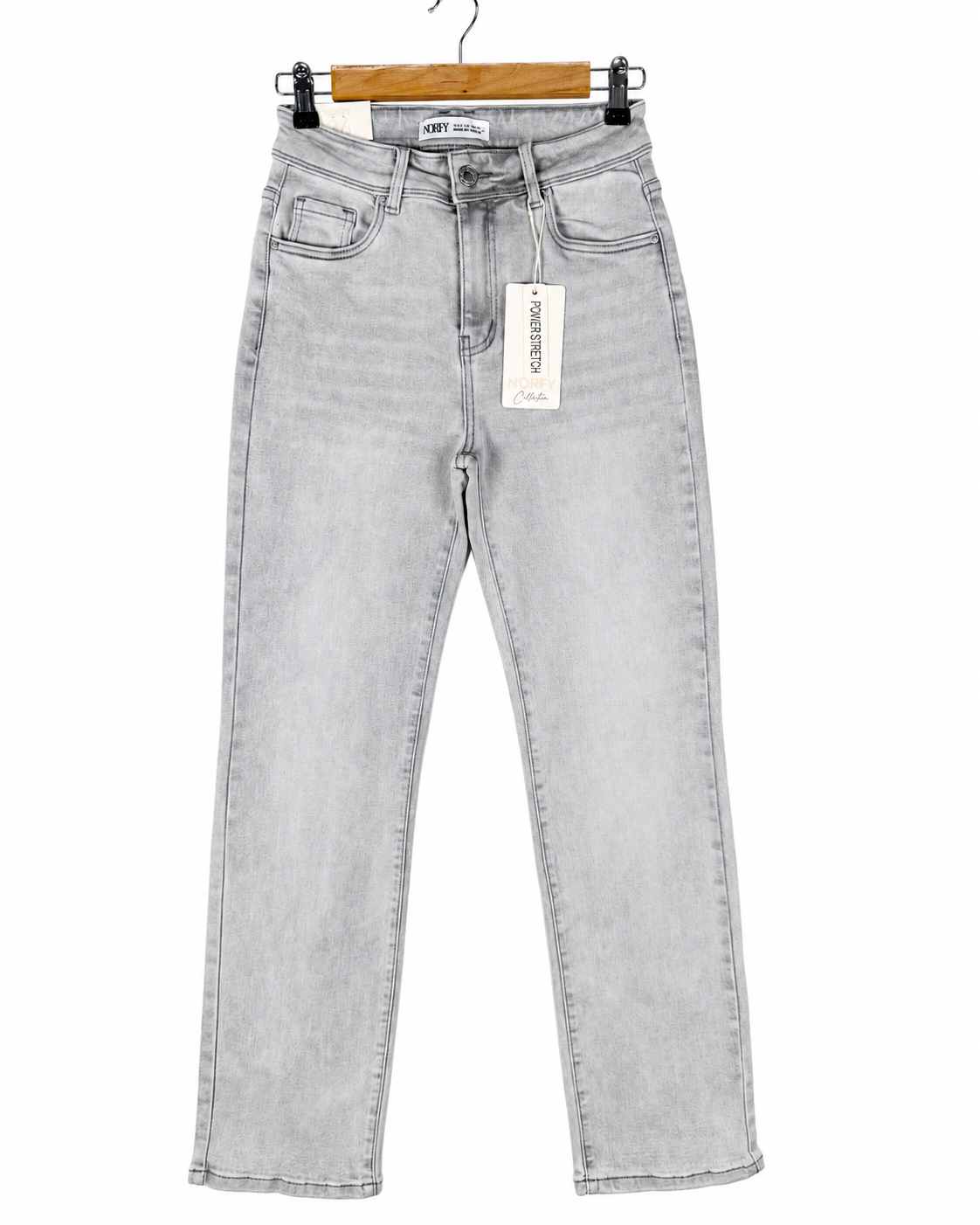 Norfy | Straight jeans power stretch Selena Grijs