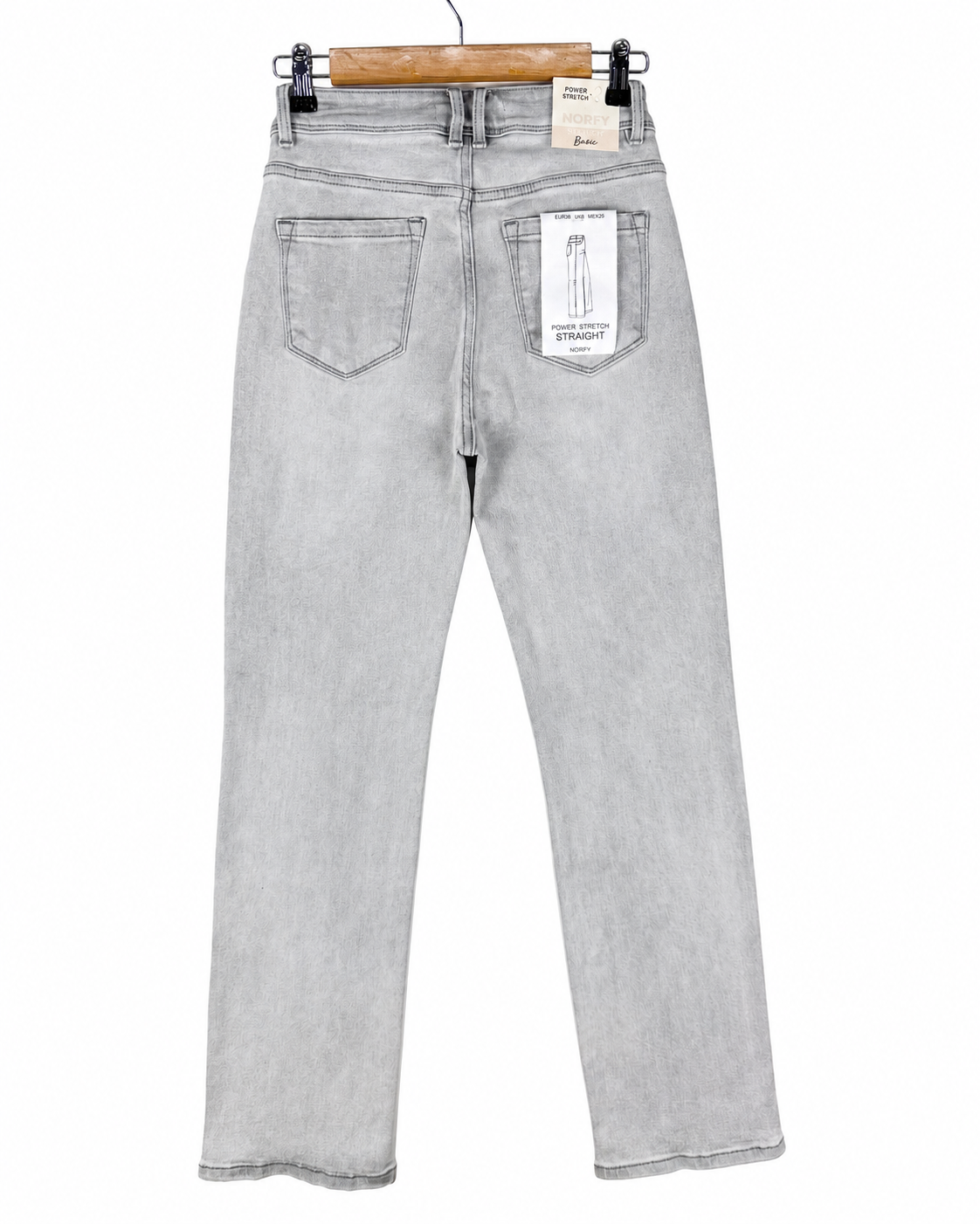 Norfy | Straight jeans power stretch Selena Grijs