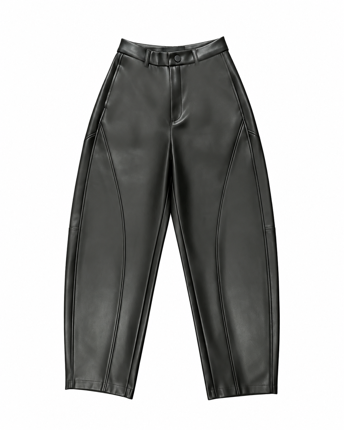 VS Miss | Leatherlook barrel broek Olivia Zwart