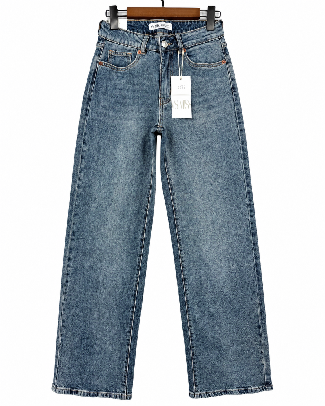 VS Miss | Wide leg jeans strass zak Savvy Donkerblauw