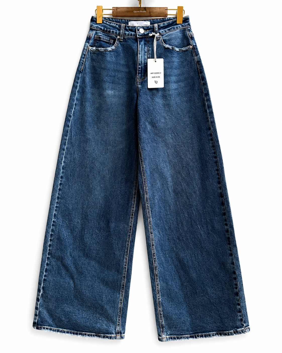 Queen Hearts | Wide leg jeans Nena-2 Donkerblauw